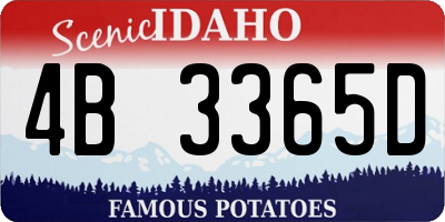 ID license plate 4B3365D