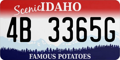ID license plate 4B3365G