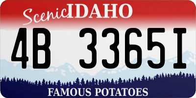 ID license plate 4B3365I