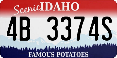 ID license plate 4B3374S