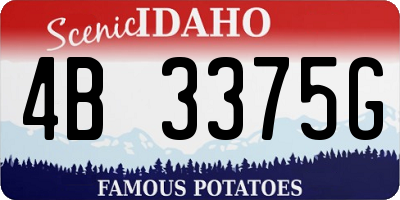 ID license plate 4B3375G