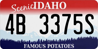 ID license plate 4B3375S