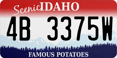 ID license plate 4B3375W