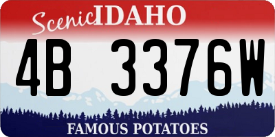 ID license plate 4B3376W