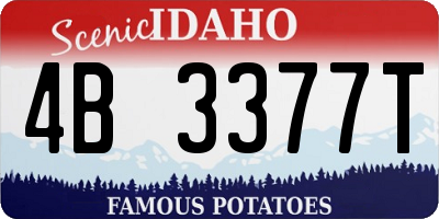ID license plate 4B3377T