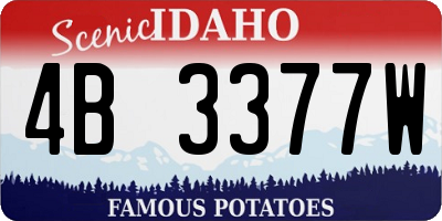 ID license plate 4B3377W
