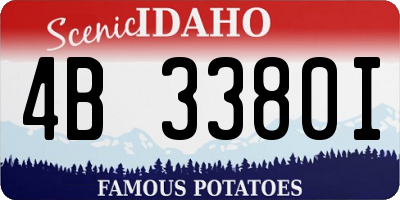ID license plate 4B3380I