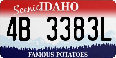 ID license plate 4B3383L