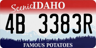 ID license plate 4B3383R