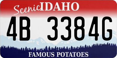 ID license plate 4B3384G