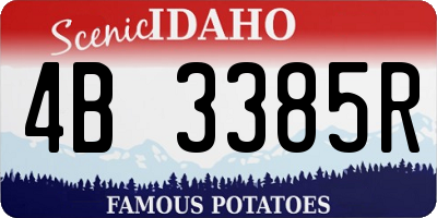 ID license plate 4B3385R