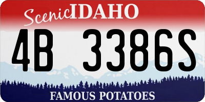 ID license plate 4B3386S