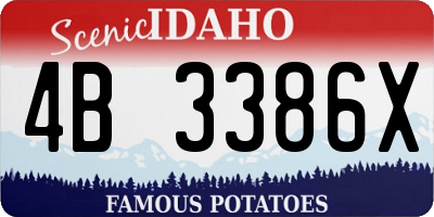 ID license plate 4B3386X