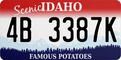 ID license plate 4B3387K