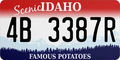 ID license plate 4B3387R