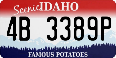 ID license plate 4B3389P