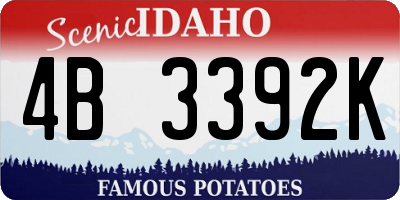 ID license plate 4B3392K