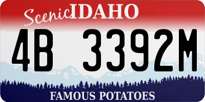 ID license plate 4B3392M