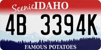 ID license plate 4B3394K