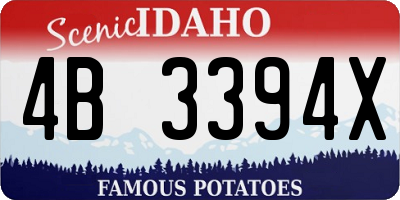 ID license plate 4B3394X
