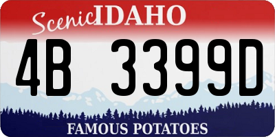 ID license plate 4B3399D