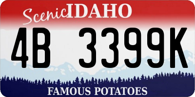 ID license plate 4B3399K