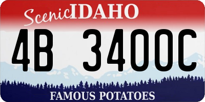 ID license plate 4B3400C
