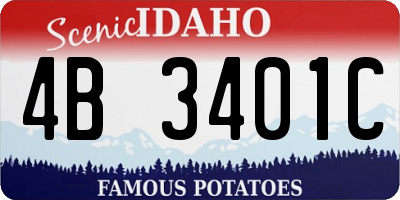 ID license plate 4B3401C