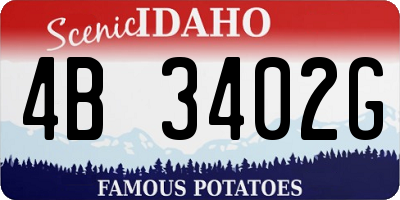 ID license plate 4B3402G