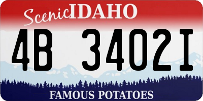 ID license plate 4B3402I