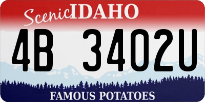 ID license plate 4B3402U