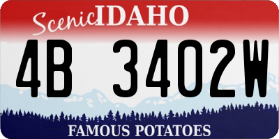 ID license plate 4B3402W