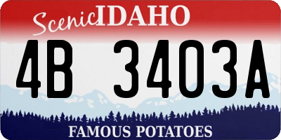 ID license plate 4B3403A