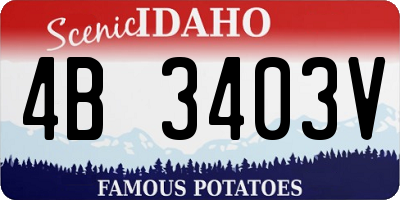 ID license plate 4B3403V