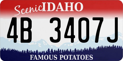 ID license plate 4B3407J
