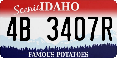 ID license plate 4B3407R