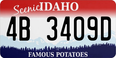 ID license plate 4B3409D