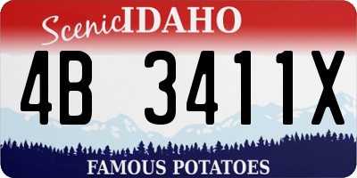 ID license plate 4B3411X