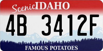 ID license plate 4B3412F
