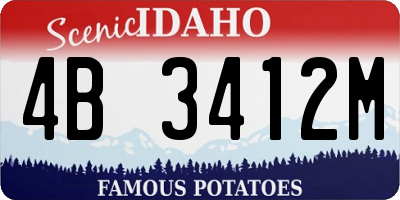 ID license plate 4B3412M