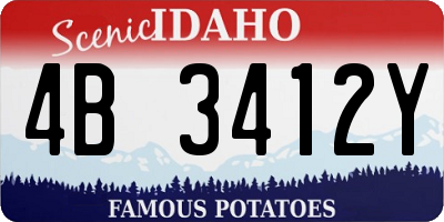 ID license plate 4B3412Y