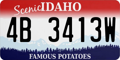 ID license plate 4B3413W
