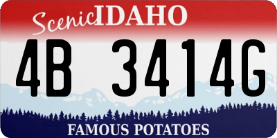 ID license plate 4B3414G