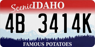 ID license plate 4B3414K