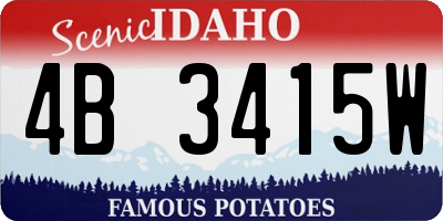 ID license plate 4B3415W