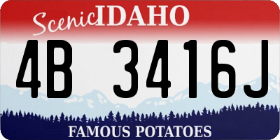 ID license plate 4B3416J