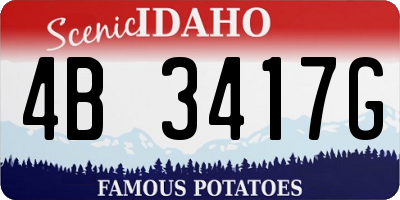 ID license plate 4B3417G