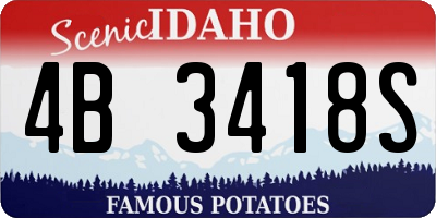ID license plate 4B3418S