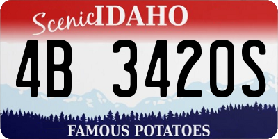 ID license plate 4B3420S