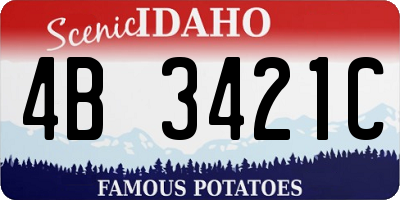 ID license plate 4B3421C